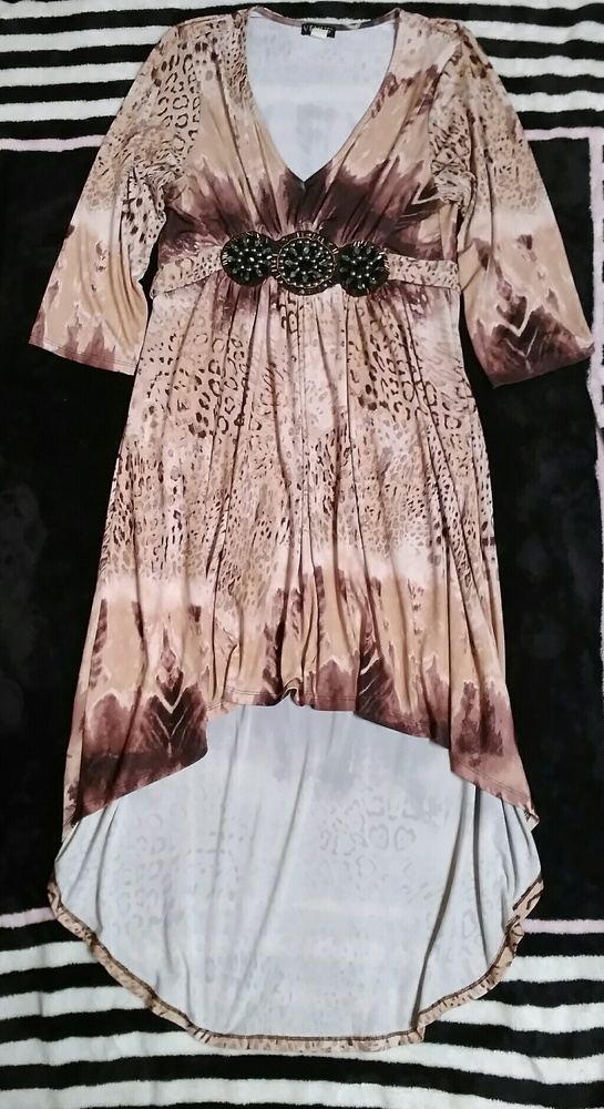 Venus Leopard Print High/Low Dress